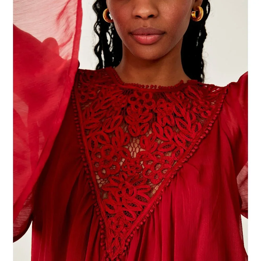🎉LAST CHANCE🎉 FREE PEOPLE Sunshine Of Love Mini Dress / Blended Berry - Picture 4 of 10